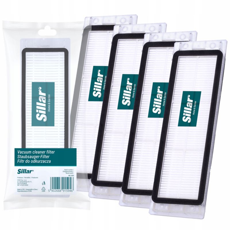 Filtr do odkurzacza, Sillar, HEPA, zamiennik do Xiaomi Robot Vacuum Cleaner, Mi Roborock, Xiaowa, Mi Robot Vacuum 2, 4szt