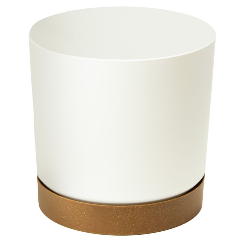 Doniczka Ogrodowa EDANTI Z Podstawką Plastikowa Biała 29,2 cm 1 szt.