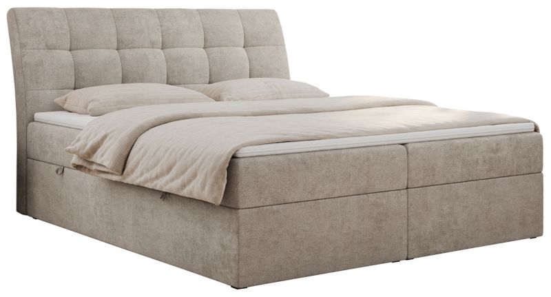 Łóżko kontynentalne MKS Meble DIEGOS 120x200 H3 Beżowy struktura 1szt.