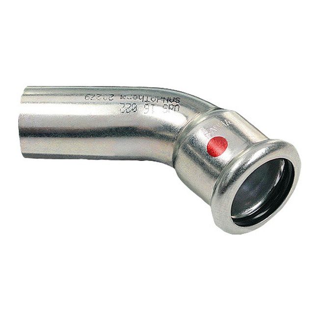 Łuk stalowy Sanha jednokielichowy 45° 22 mm