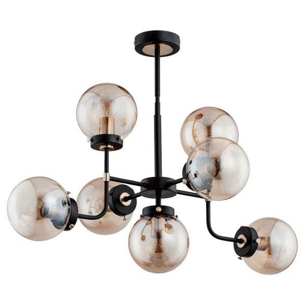 Lampa sufitowa Alfa Transformers czarna do salonu szklane kule 7xE14 x 10W 1 szt.