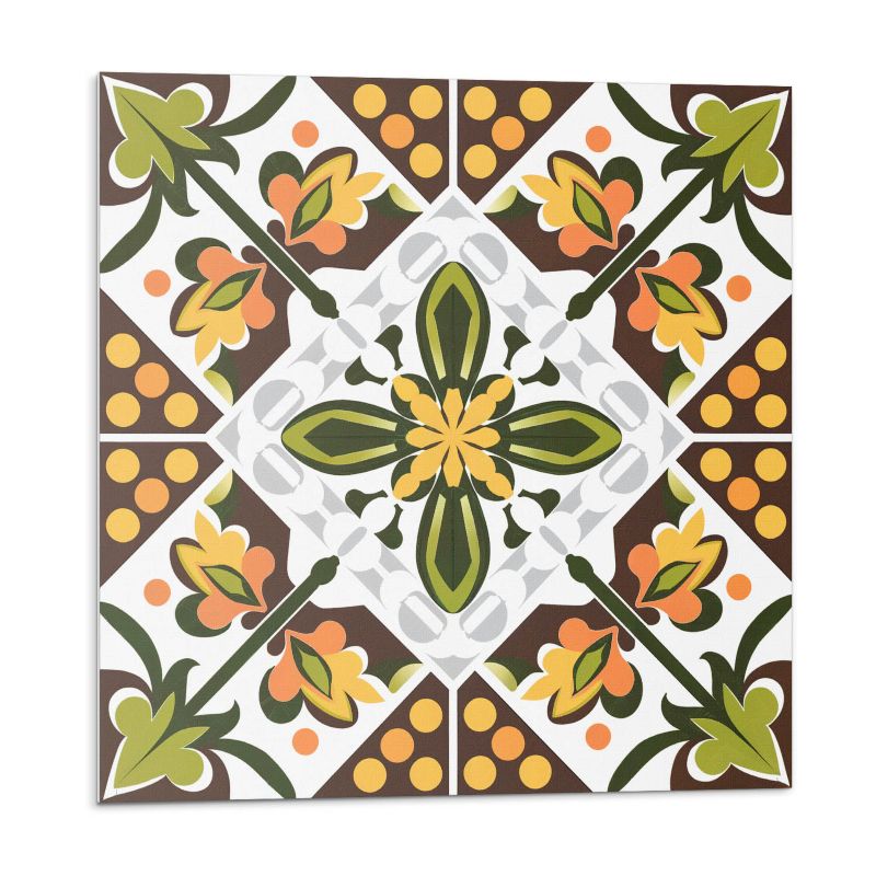 Kafelki samoprzylepne Wallfluent 30x30 cm Symetryczny motyw florystyczny 9 szt.