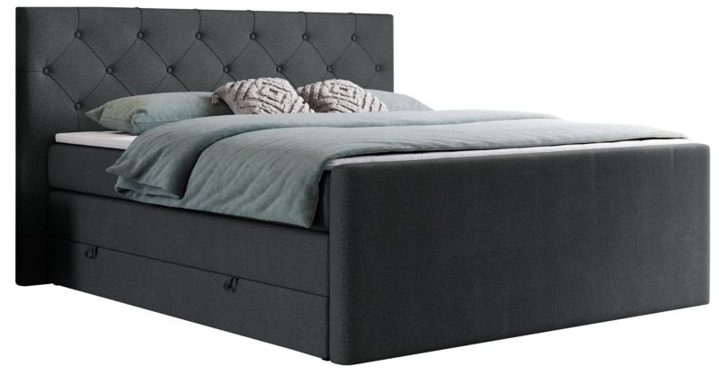 Łóżko kontynentalne MKS Meble KING VELEN 120x200 H3 ciemnoszary struktura 1szt.