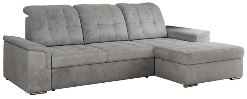 Narożnik MKS Meble MADRITO L strona prawa Jasnoszary welvet 1szt.