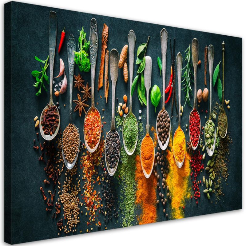 Obraz do kuchni restauracji Feeby Zioła Kolorowe Przyprawy 120x80cm 1szt