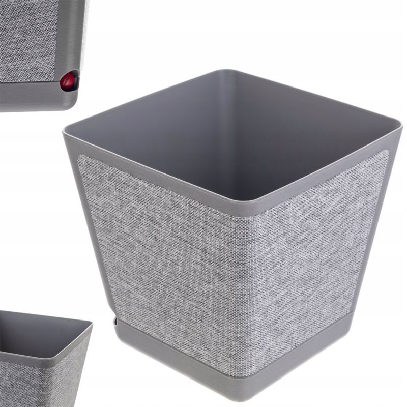 Doniczka KADAX Donica Na Kwiaty Osłonka Wysoka 24 cm szara Z Podstawką 1szt.