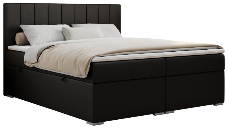 Łóżko kontynentalne MKS Meble ALLY 140x200 H3 czarny ekoskóra 1szt.