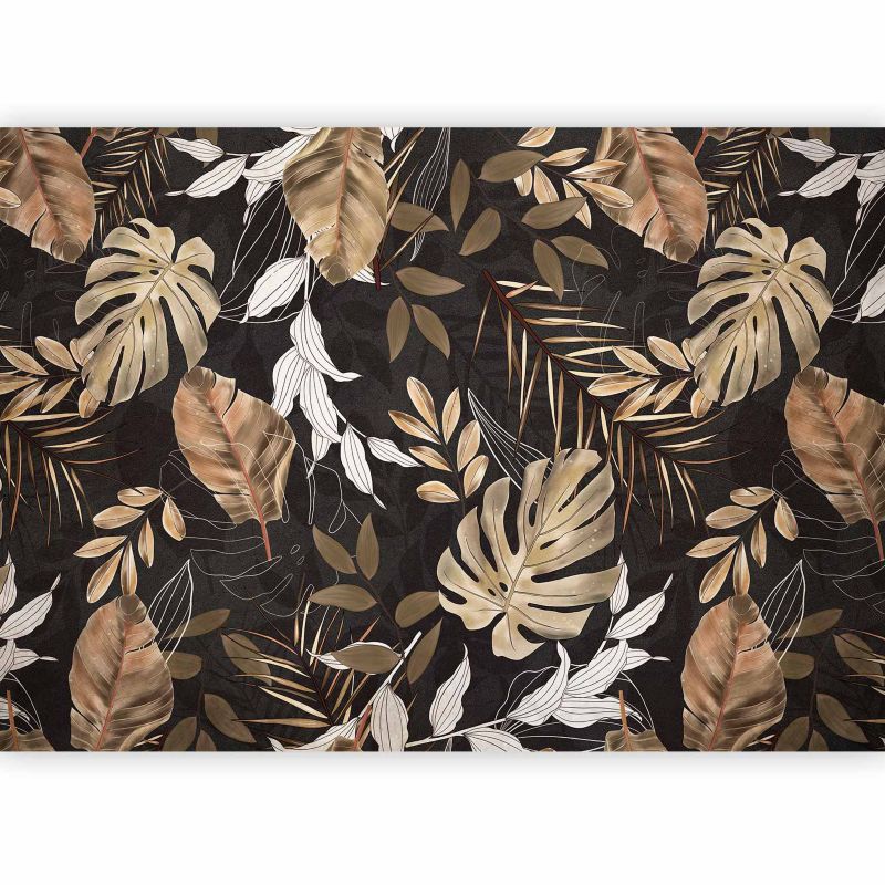 Fototapeta flizelinowa Artgeist 110g/m2 Liście szara 100x70 (2 części) 10073ac rolka 1 szt