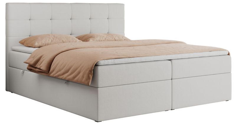 Łóżko kontynentalne MKS Meble CENTOS 160x200 H4 Biały ecoskóra 1szt.