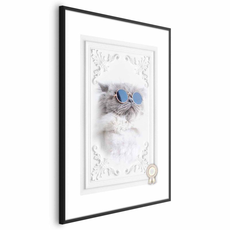 Plakat Artgeist Kot w okularach 60x90 cm z ramą czarną 1 szt