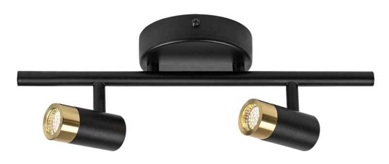 Spot oprawa sufitowa Rabalux Kadir czarno-złoty-przezroczysty LED 6W 4000K 550lm IP20 wym: 12,5 x 37 x 3,5 cm metal - 1 szt.