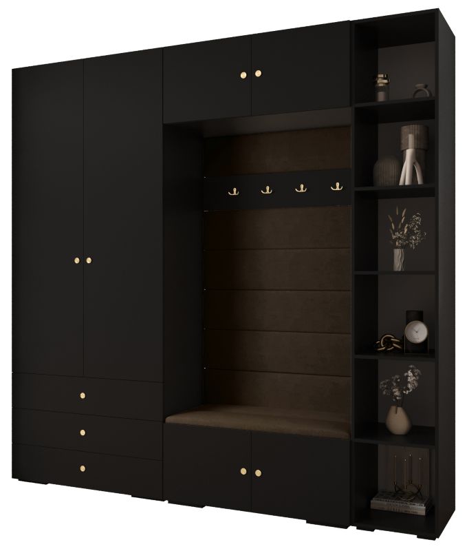 Garderoba do przedpokoju Abiks INOVA 2 Z10 czarny+złoty+manila04 1 szt.