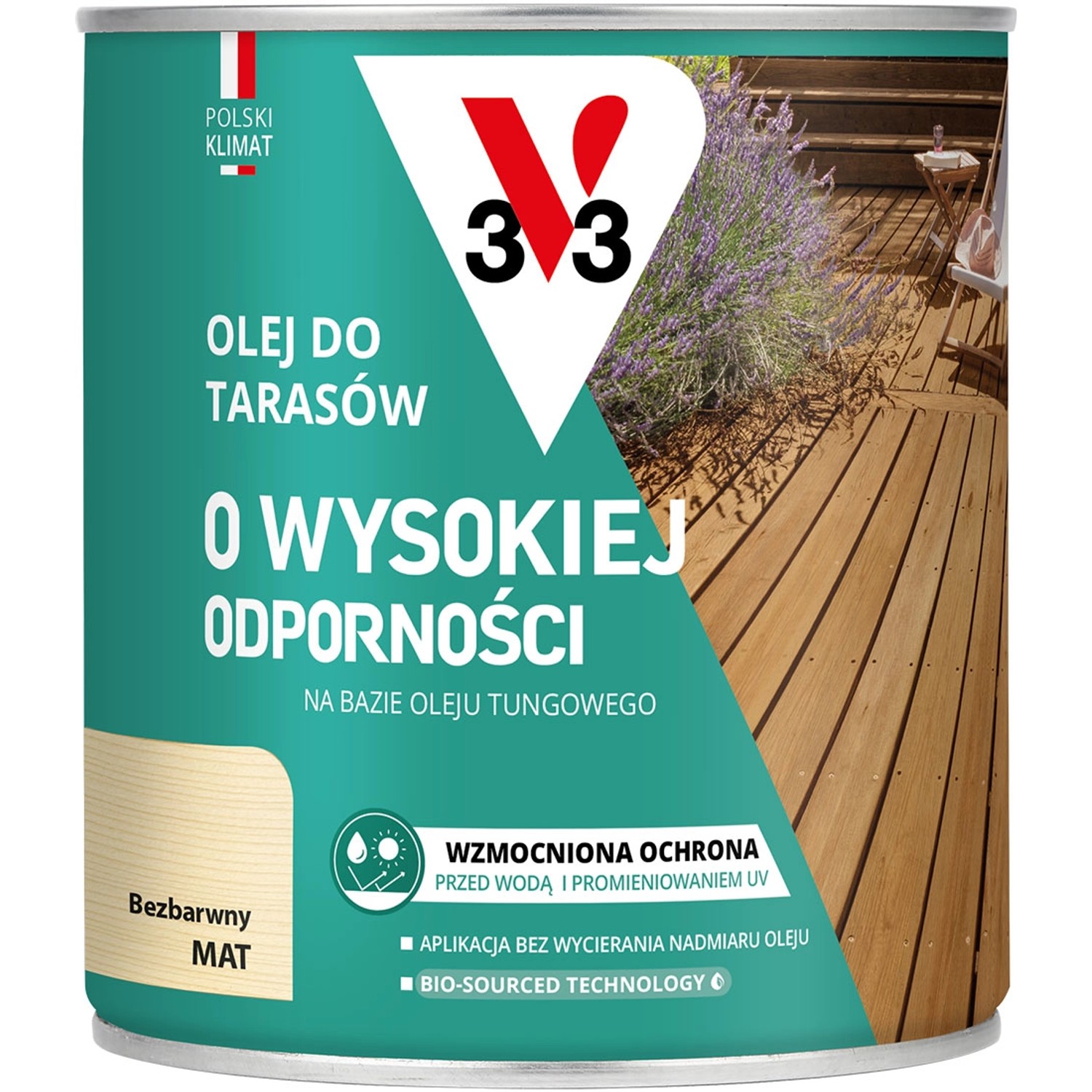 V33 Olej do tarasów bezbarwny 0,75L