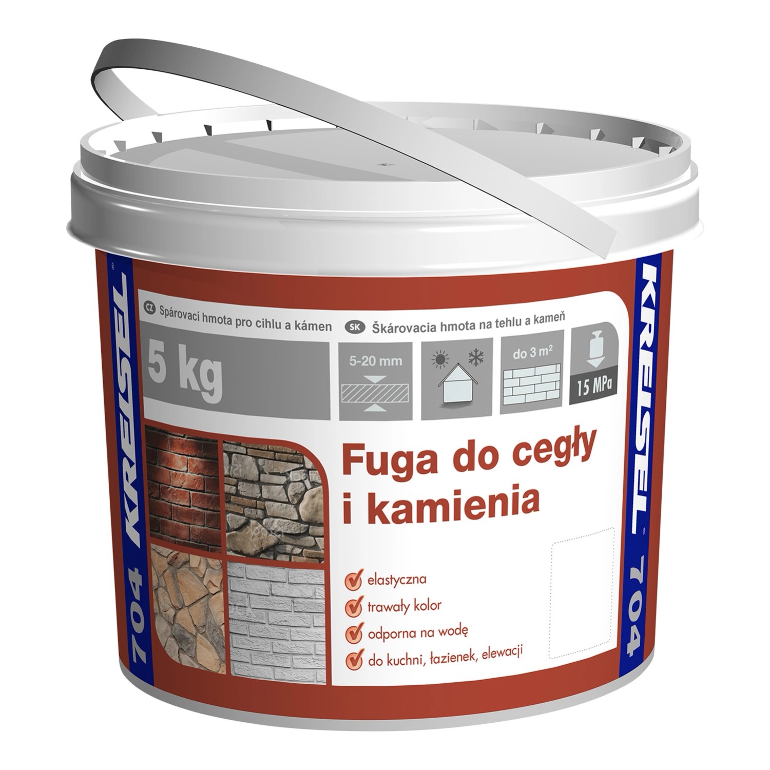 Kreisel Fuga do cegły i kamienia biała 5 l