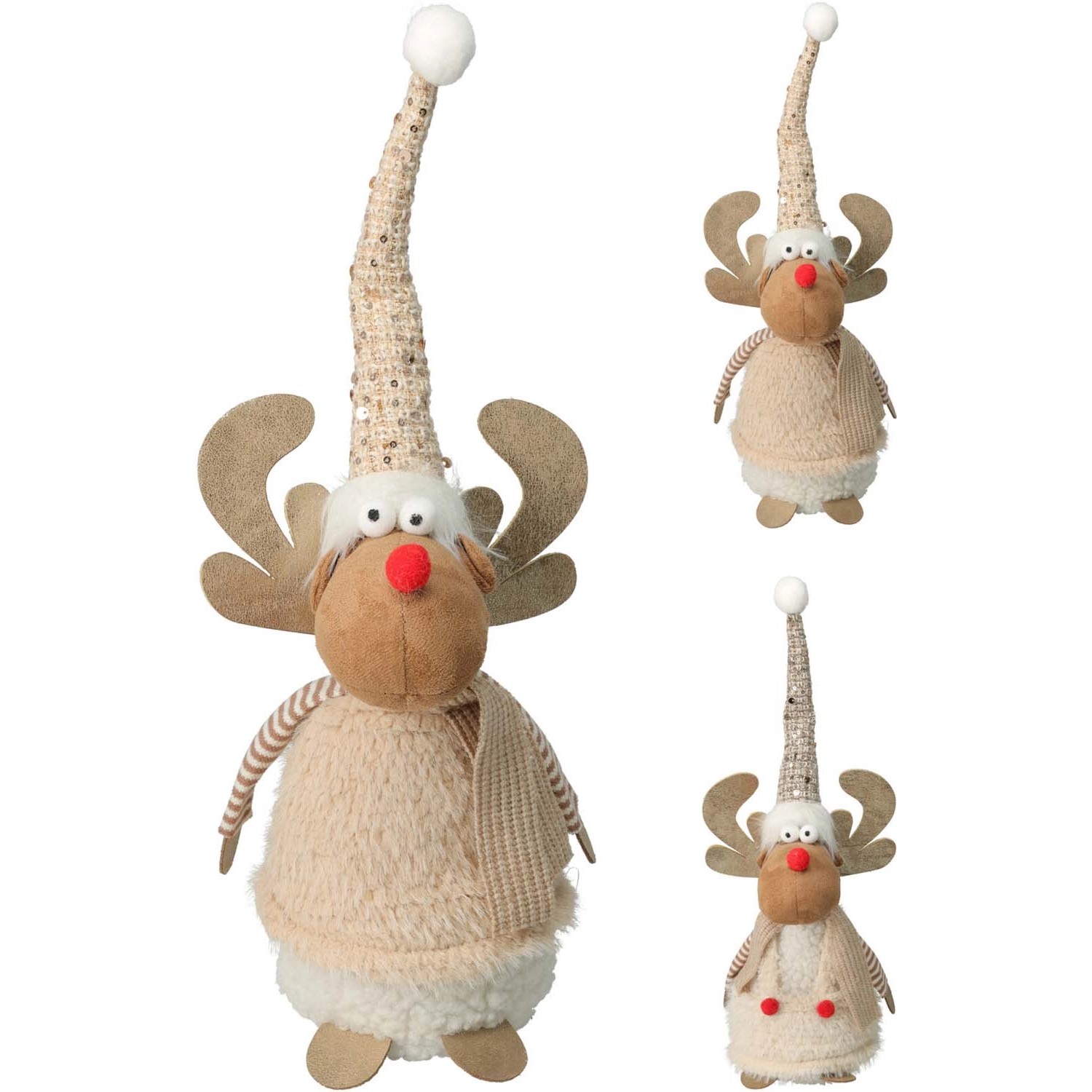 Dekoracja stojąca Renifer 10 x 42 cm złoty mix wzorów