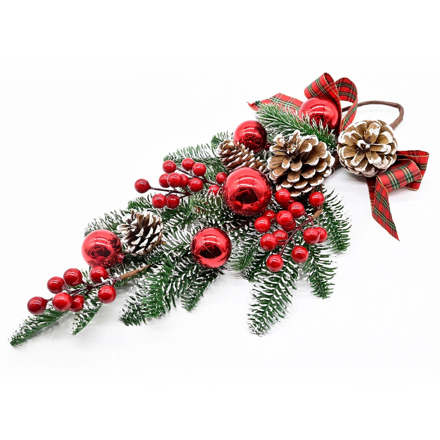 Zwis ozdobny z szyszką i jarzębiną - 50 cm