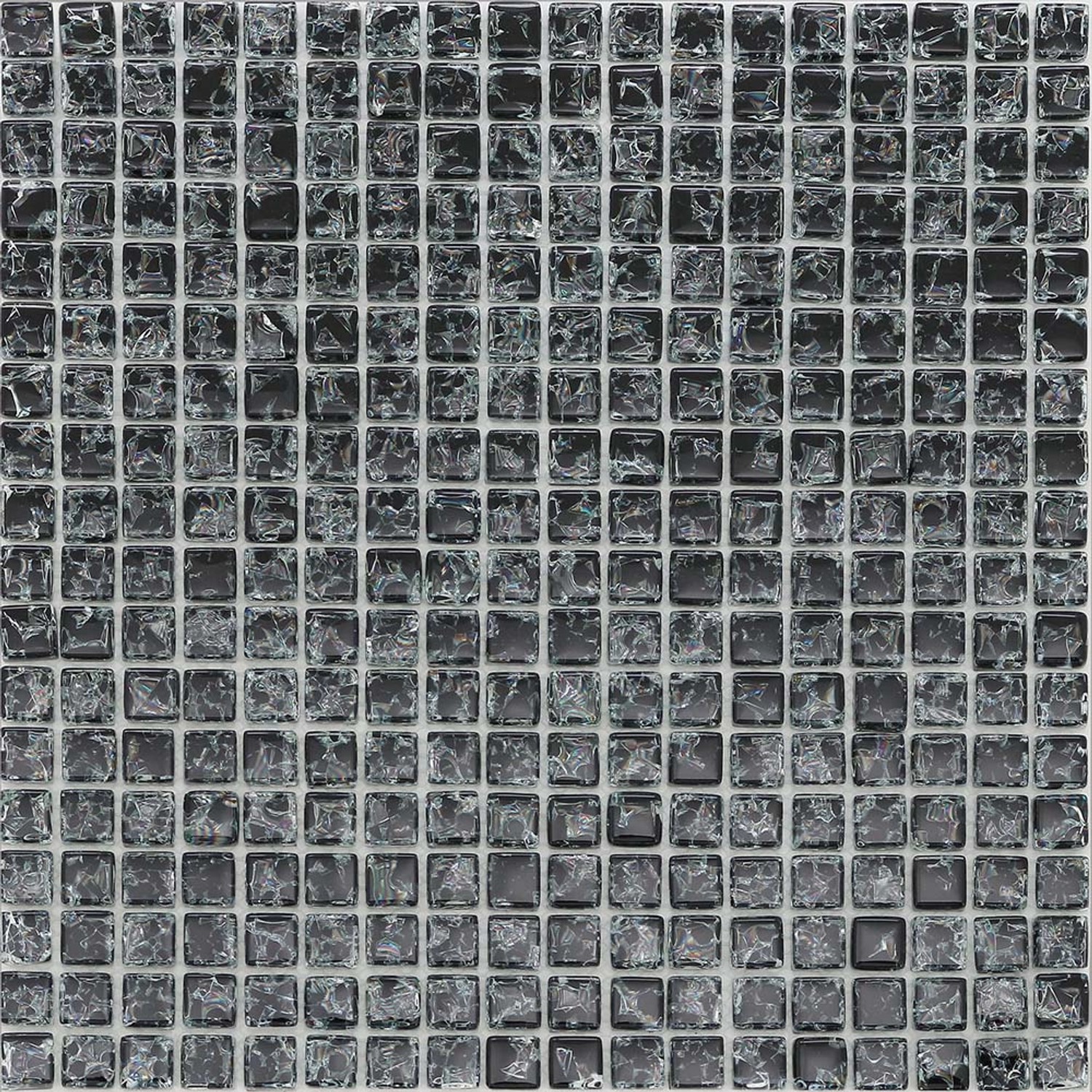 Mozaika szklana kruszona czarna 30 cm x 30 cm