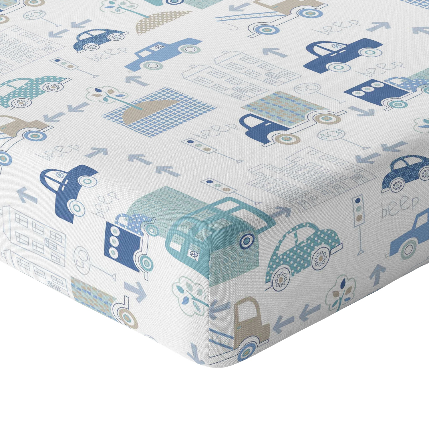 Prześcieradło bawełniane Niebieskie Pojazdy 160x80cm AL
