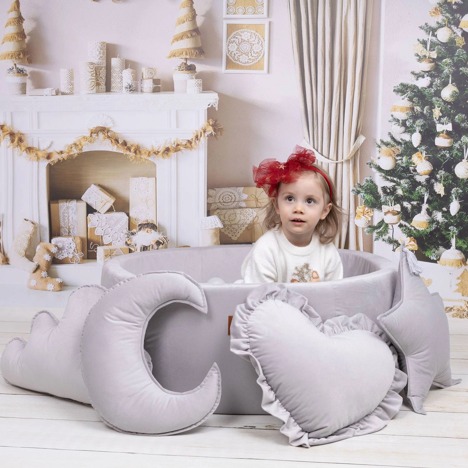 Poduszka dekoracyjna Chmurka Velvet Szary IF