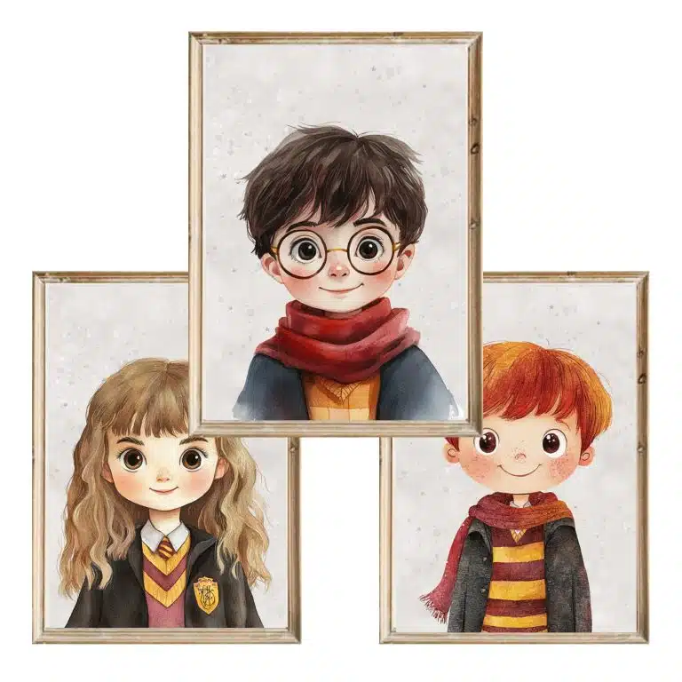 Zestaw trzech plakatów dla dzieci Czarodzieje - A3