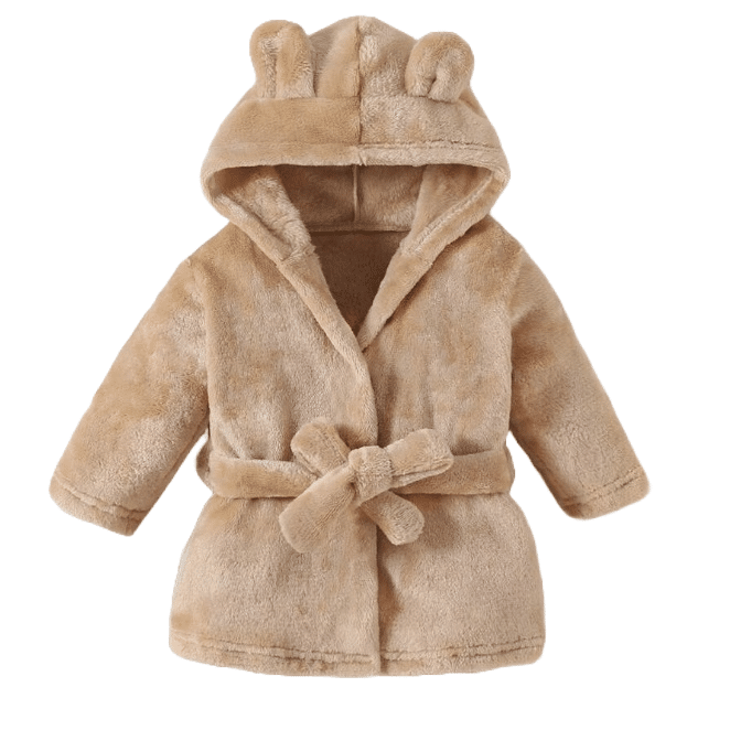 Szlafroczek beżowy z uszkami - rozmiar do wyboru NS - 6-9miesięcy