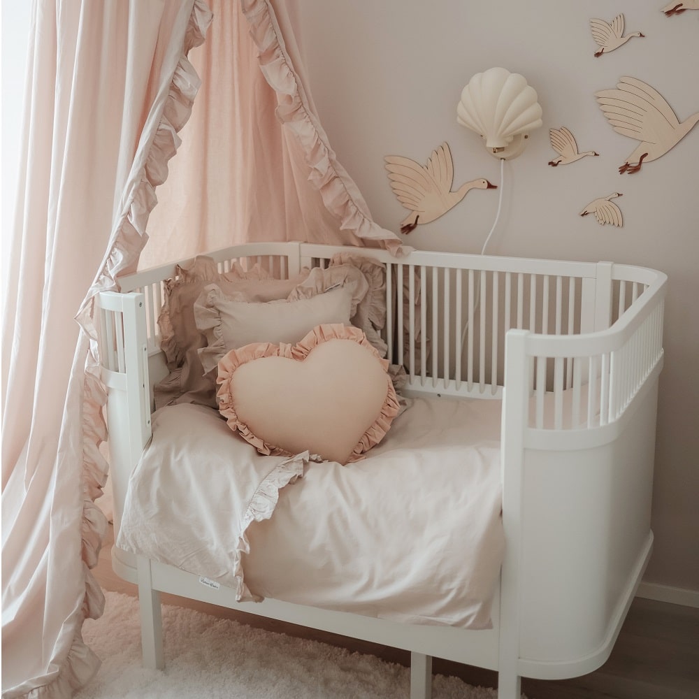 Komplet pościeli beżowa z falbanką 100x135 cm - Pościel bez wypełnienia