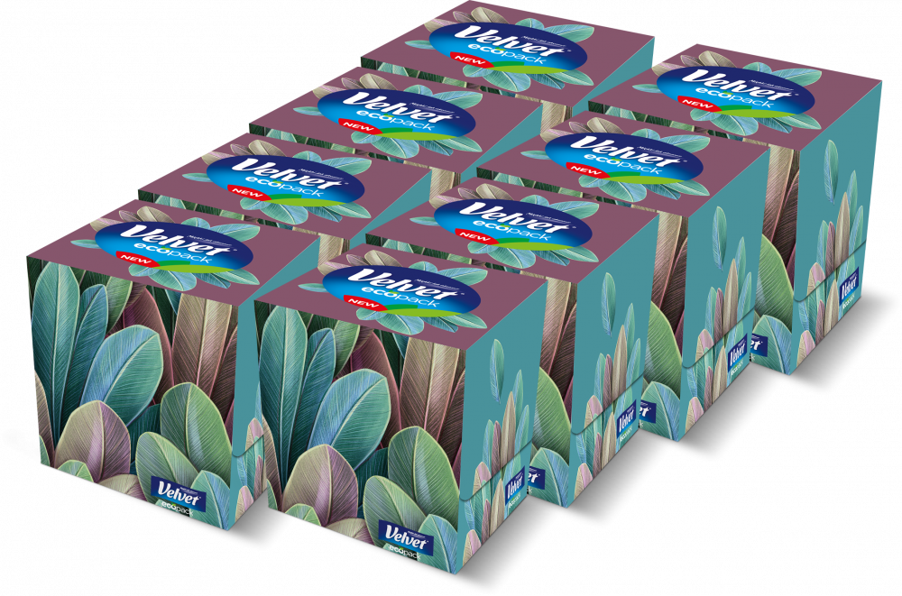 8x Chusteczki higieniczne Velvet Cube, w kartoniku, 56 sztuk