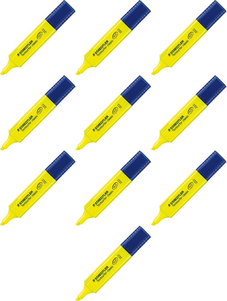 10x Zakreślacz Staedler, ścięta, 5mm, żółty