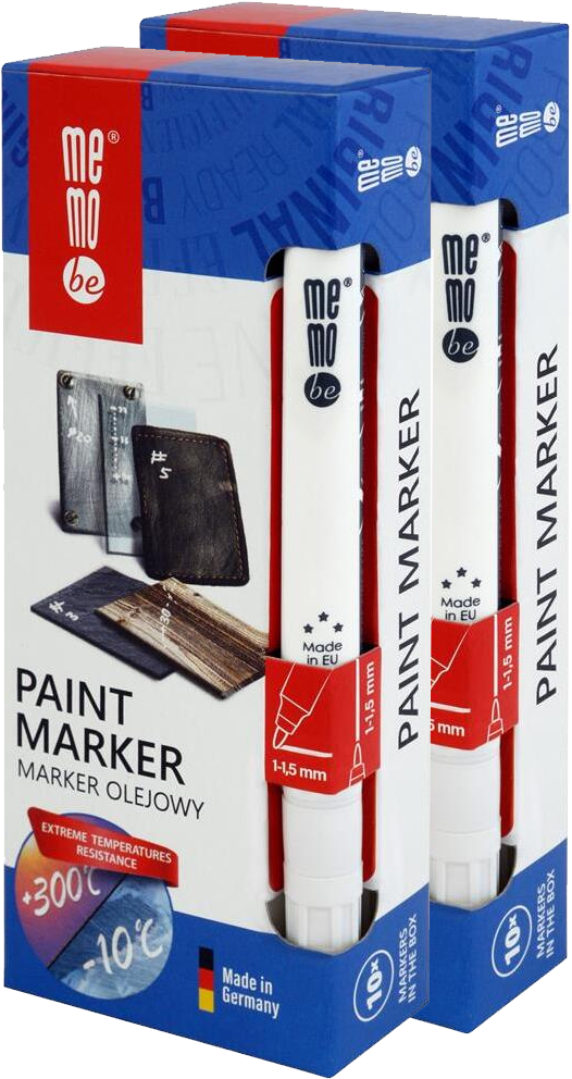 20x Marker olejowy MemoBe MM300, okrągła, 1-1.5mm, biały