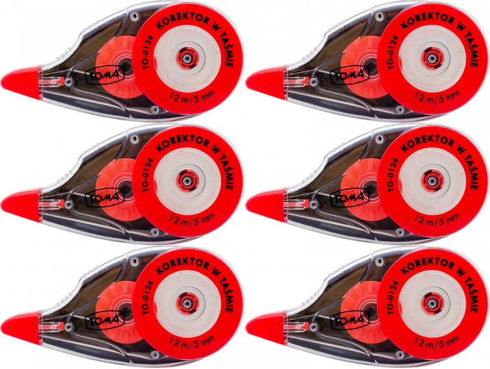 6x Korektor w taśmie Toma TO-0124, 5mmx12m