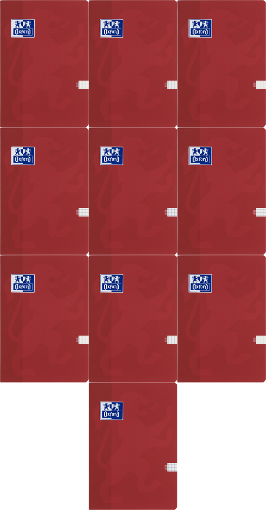 10x Zeszyt w kratkę Oxford Touch Trend, B5, miękka oprawa, 60 kartek, mix kolorów