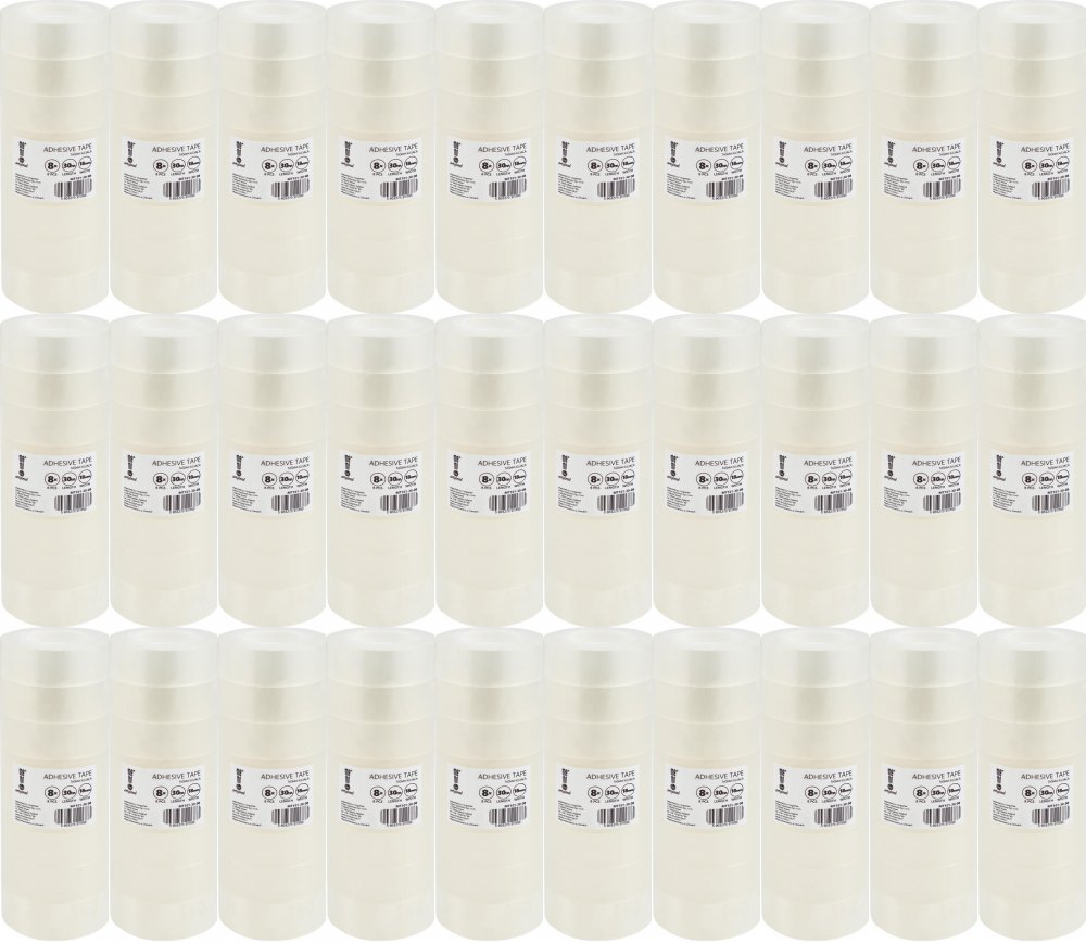 30x Taśma klejąca MemoBe 18mmx30m, 8 sztuk, przezroczysty