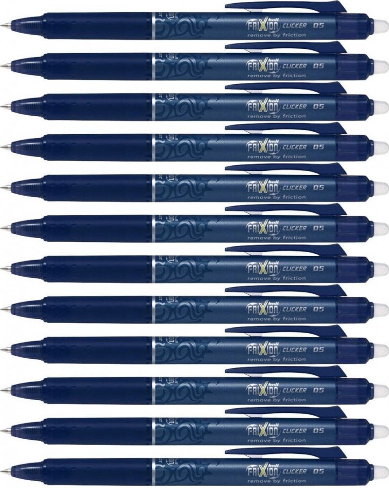 12x Pióro kulkowe wymazywalne Pilot Frixion Clicker, 0.5mm, granatowy