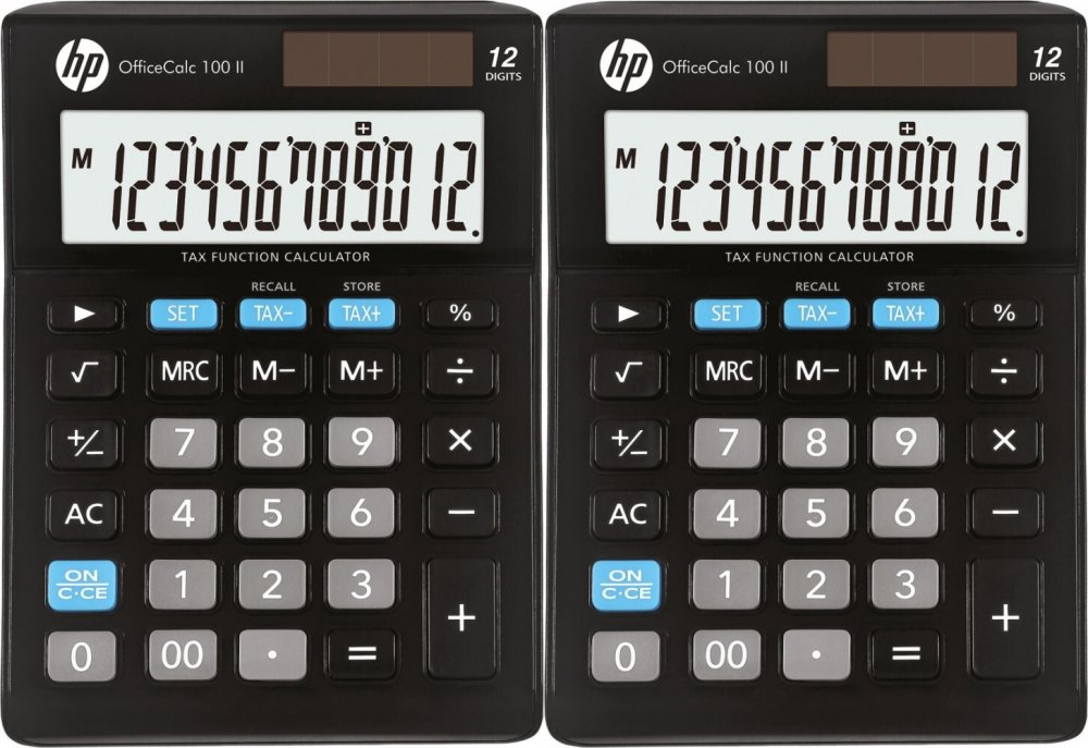 2x Kalkulator biurowy HP-OC 100 II/INT BX, 12-cyfr, czarny