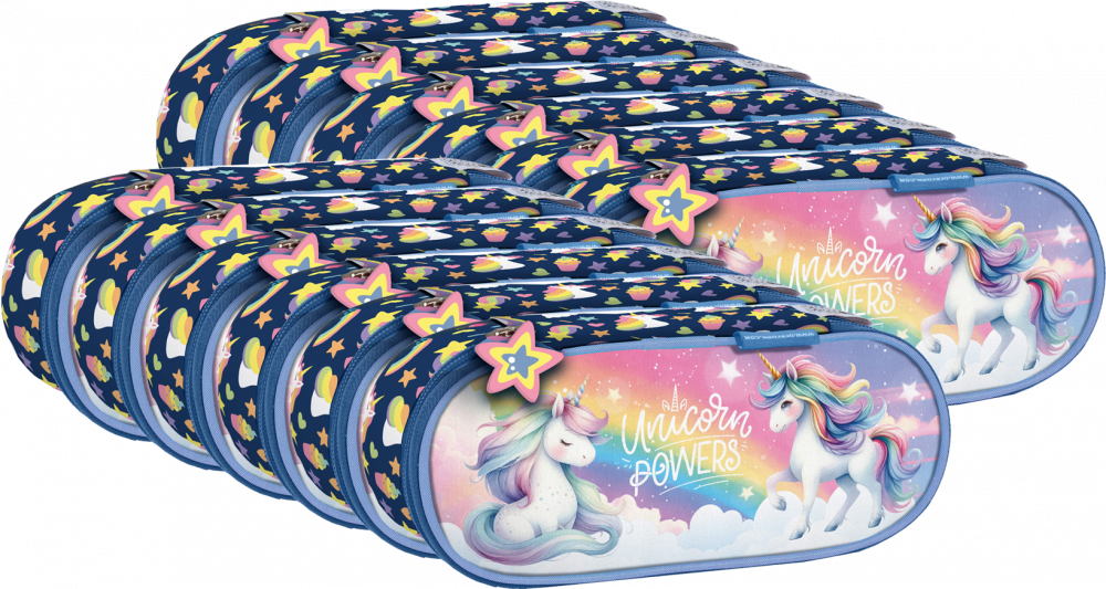 12x Piórnik szkolny Derform A Jednorożec 16, saszetka, bez wyposażenia