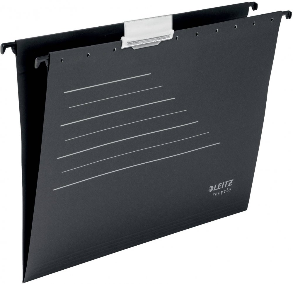 Teczka zawieszkowa kartonowa Leitz Alpha Recycle, A4, 348x260mm, 250g/m2, czarny