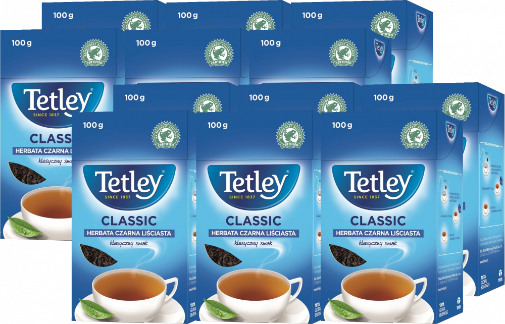12x Herbata czarna liściasta Tetley Classic, 100g