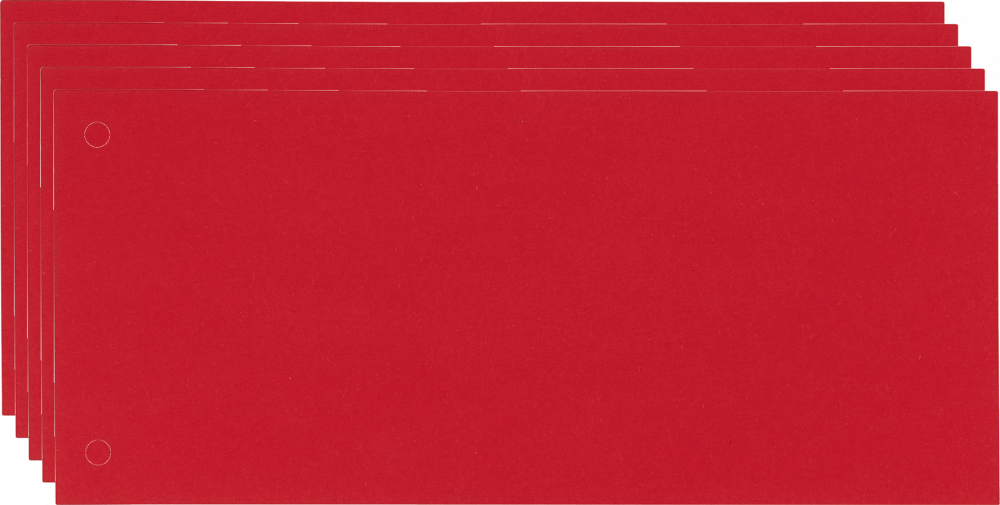 5x Przekładki do segregatora Esselte, kartonowe, 1/3 A4, 100 kart, czerwony