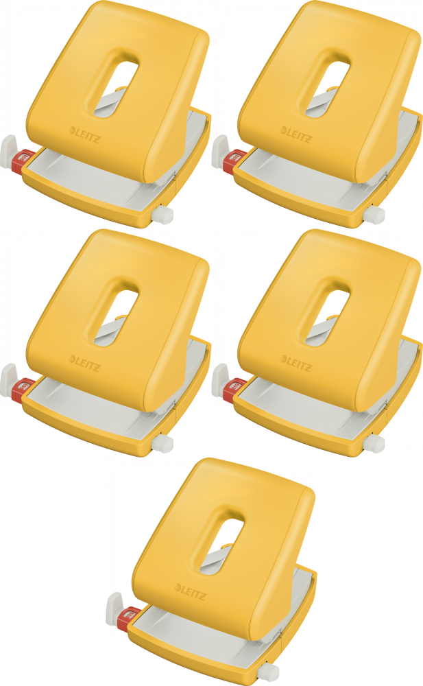 5x Dziurkacz Leitz Cosy, do 30 kartek, żółty