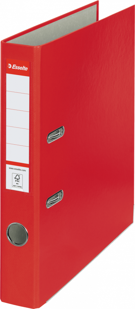 Segregator A4 Esselte, 50mm, do 350 kartek, ekonomiczny, czerwony