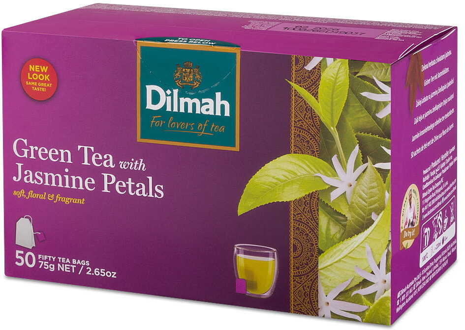 Herbata zielona w torebkach Dilmah Jasmine, jaśmin, 50 x 1.5g