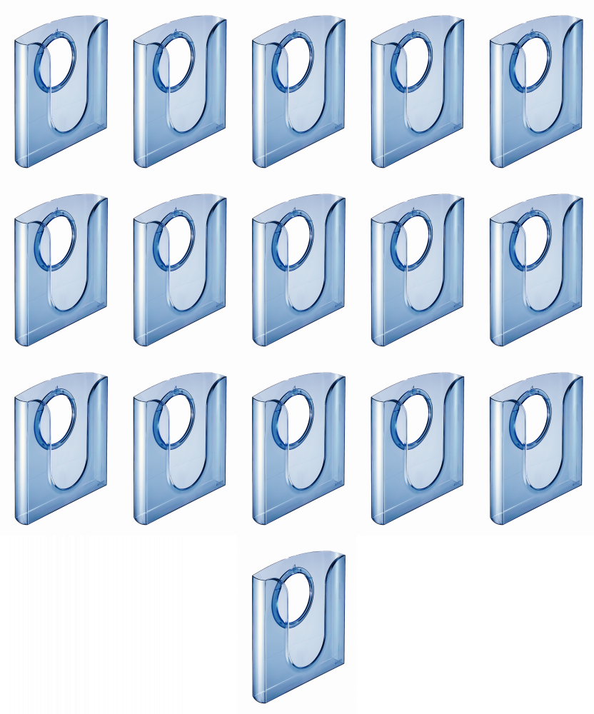 16x Półka na katalogi Leitz, A4, przezroczysty, niebieski