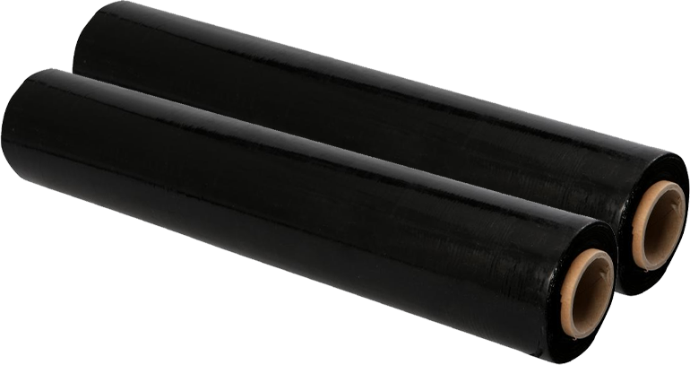 2x Folia zabezpieczająca stretch, 0.5x284m, 3 kg netto, 23μm, czarny