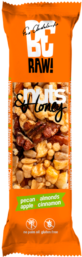 Baton BeRAW Nuts&Honey, pekan z miodem, 30g