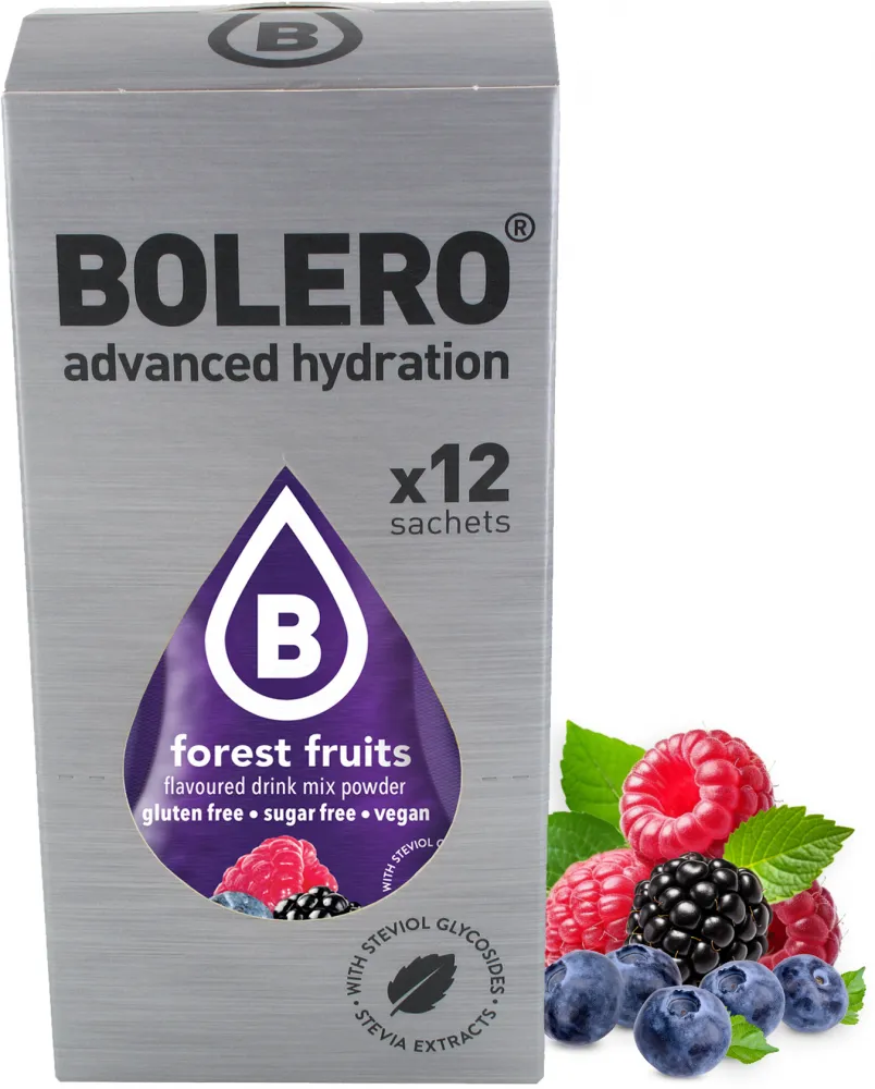 Napój w proszku Box Bolero Forest Fruits, owoce leśne, 12 sztuk x 3g