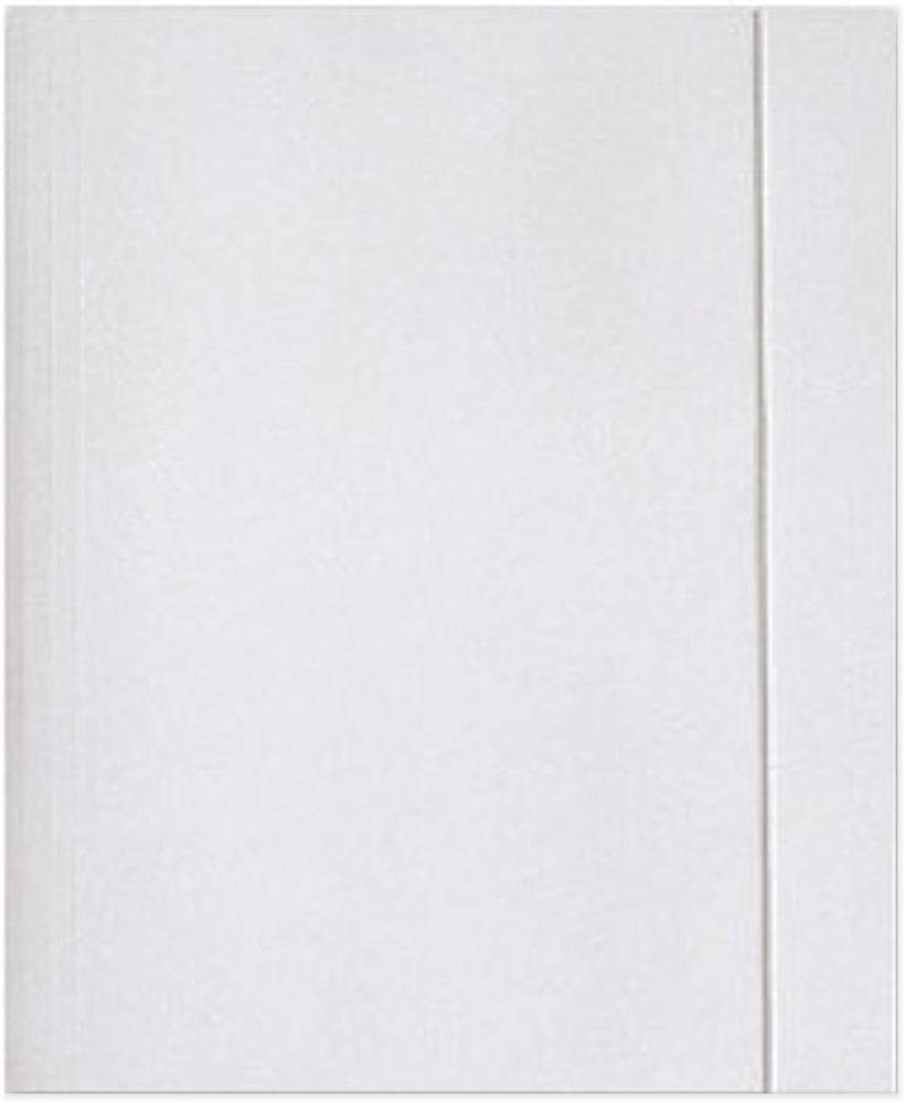 Teczka z gumką Interdruk, A4 +, papier kredowy, 300g/m2, biały