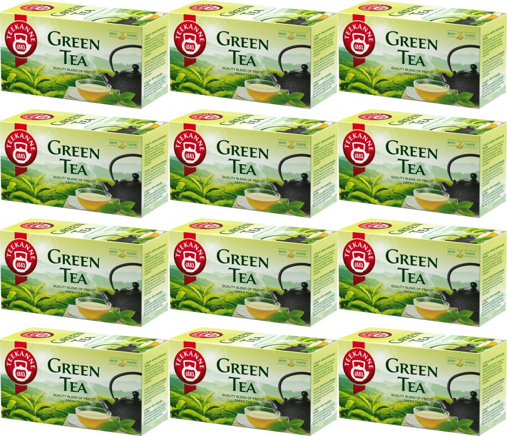 12x Herbata zielona w kopertach Teekanne Green Tea, 20 sztuk x 1.75g