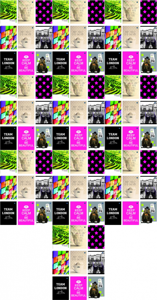 10x Brulion Interdruk, A4, 96 kartek, gładki, mix wzorów