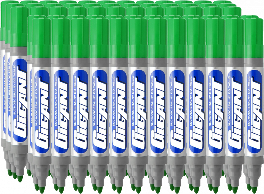60x Marker suchościeralny Kamet, Gigant, okrągła, 3mm, zielony