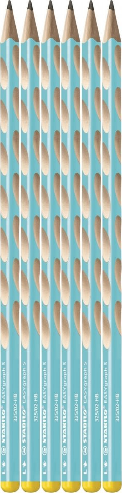 6x Ołówek Stabilo EASYgraph S, HB, cienki, dla leworęcznych, niebieski